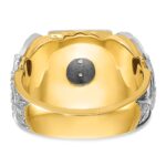 IBGoodman 14k Two-tone Men's Polished and Textured Double Eagle Masonic Shriner's Ring Mounting - Image 7