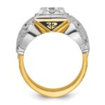 IBGoodman 14k Two-tone Men's Polished and Textured 32nd Degree Scottish Rite Masonic Ring Mounting - Image 2
