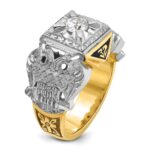 IBGoodman 14k Two-tone Men's Polished and Textured with Black Enamel and Diamond 32nd Degree Scottish Rite Masonic Ring - Image 6
