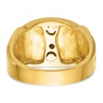 IBGoodman 14k Two-tone Men's Polished and Textured with Blue and Black Enamel Diamond Blue Lodge Master Masonic Ring - Image 5