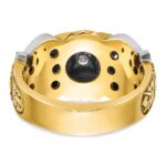 IBGoodman 10k Two-tone Men's Polished and Textured with Black Enamel and Diamond 32nd Degree Scottish Rite Masonic Ring - Image 5