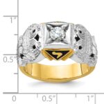 IBGoodman 10k Two-tone Men's Polished and Textured with Black Enamel and Diamond 32nd Degree Scottish Rite Masonic Ring - Image 8