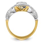 IBGoodman 14k Two-tone Men's Polished and Textured Blue Lodge Master Masonic Ring Mounting - Image 2