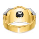 IBGoodman 14k Two-tone Men's Polished and Textured Blue Lodge Master Masonic Ring Mounting - Image 5