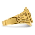 IBGoodman 14k Two-tone Men's Polished and Textured Sun Ray Blue Lodge Master Masonic Ring - Image 7