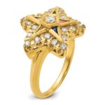 IBGoodman 10k Women's Polished Multi-color CZ and A Quality Diamond Eastern Star Masonic Ring - Image 6