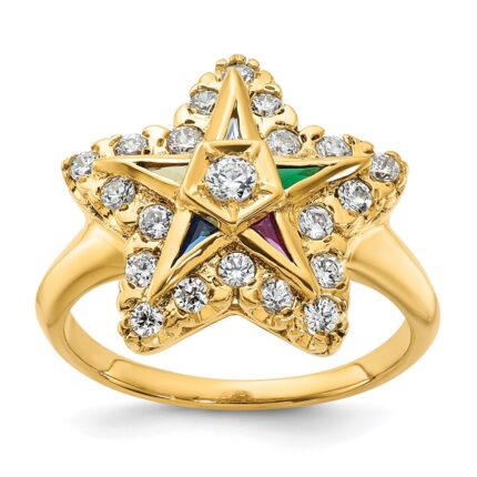 IBGoodman 14k Women's Polished Eastern Star Masonic Ring Mounting