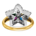 IBGoodman 14k Two-tone Women's Polished and Beaded Eastern Star Masonic Ring Mounting - Image 5