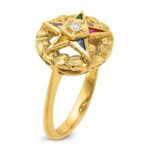 IBGoodman 14k Women's Polished and Textured Eastern Star Masonic Ring Mounting - Image 6