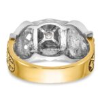 IBGoodman 14k Two-tone Men's Polished and Textured Double Eagle Masonic Shriner's Ring Mounting - Image 7