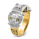 IBGoodman 14k Two-tone Men's Polished and Textured Double Eagle Masonic Shriner's Ring Mounting - Image 8