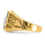IBGoodman 14k with White Rhodium Men's Polished and Textured Diamond Blue Lodge Master Masonic Ring - Image 3