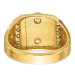 IBGoodman 14k Two-tone Men's Polished and Textured Blue Lodge Master Masonic Ring Mounting - Image 5