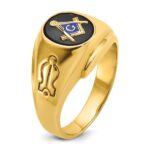 IBGoodman 14k Men's Polished and Grooved with Oval Onyx Blue Lodge Master Masonic Ring - Image 8