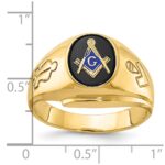 IBGoodman 14k Men's Polished and Grooved with Oval Onyx Blue Lodge Master Masonic Ring - Image 3