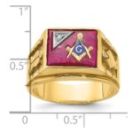 IBGoodman 14k Two-tone Men's Polished and Textured Blue Lodge Master Masonic Ring Mounting - Image 7