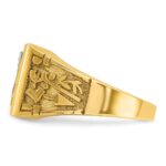 IBGoodman 14k Two-tone Men's Polished and Textured with Lab Created Ruby and Diamond Blue Lodge Master Masonic Ring - Image 3