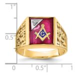 IBGoodman 14k Two-tone Men's Polished and Textured Blue Lodge Master Masonic Ring Mounting - Image 8