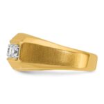 IBGoodman 14k Two-tone Men's Polished and Satin 3-Stone 1/2 Carat AA Quality Diamond Ring - Image 5