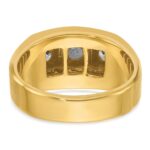 14k Two-tone IBGoodman Men's Polished & Satin 3-Stone Ring Mounting - Image 7