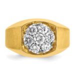 IBGoodman 10k Two-tone Men's Polished and Satin Round 1 Carat A Quality Diamond Cluster Ring - Image 6
