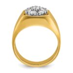 IBGoodman 14k Two-tone Men's Polished and Satin Round Cluster Ring Mounting - Image 2