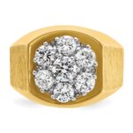 IBGoodman 14k Two-tone Men's Polished and Satin Round 2 Carat AA Quality Diamond Cluster Ring - Image 6