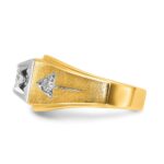 IBGoodman 14k Two Tone 3/4 carat Lab Grown Diamond VS/SI+ G+ Complete Polished and Satin Men's Ring - Image 4