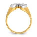14k Two-tone IBGoodman Men's Satin Horseshoe 1/5 carat Diamond Complete Ring - Image 2