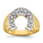 14k Two-tone IBGoodman Men's Horseshoe Diamond Ring Mounting