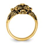 14k IBGoodman Men's Diamond and Ruby Antiqued Lion Ring Mounting - Image 2