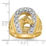 14k Two-tone IBGoodman Men's Horse and Horseshoe Diamond Ring Mounting - Image 3