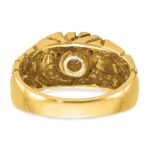 IBGoodman 14k Two-tone Men's Polished and Nugget Textured Round Cluster Ring Mounting - Image 6