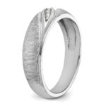 IBGoodman 14k White Gold Men's Polished and Satin 1/15 Carat AA Quality Diamond Ring - Image 6
