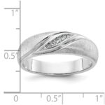 IBGoodman 14k White Gold Men's Polished and Satin 1/15 Carat AA Quality Diamond Ring - Image 2