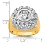 IBGoodman 14k Two-Tone 2 1/2 carat Lab Grown Diamond VS/SI+ G+ Semi-Mount Men's Cluster Ring - Image 3