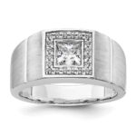 IBGoodman 14k White Gold 1 carat Lab Grown Diamond VS/SI+ G+ Complete Men's Ring