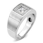 IBGoodman 14k White Gold 1 carat Lab Grown Diamond VS/SI+ G+ Complete Men's Ring - Image 6