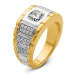 IBGoodman 14k Two Tone 1 3/8 carat Lab Grown Diamond VS/SI+ G+ Complete Polished Men's Ring - Image 6