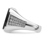 IBGoodman 14k White Gold 5/8 carat Lab Grown Diamond VS/SI+ G+ and Onyx Complete Men's Ring - Image 3