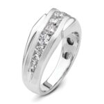 IBGoodman 14k White Gold 1 3/8 carat Lab Grown Diamond VS/SI+ G+ Complete Satin Men's Ring - Image 6