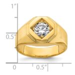 IBGoodman 14k 1 carat Lab Grown Diamond VS/SI+ G+ Complete Polished and Satin Men's Ring - Image 7