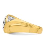 IBGoodman 14k with White Rhodium 7/8 carat Lab Grown Diamond VS/SI+ G+ Complete Polished and Satin Men's Ring - Image 3