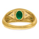 IBGoodman 14k 1/10 carat Lab Grown Diamond VS/SI+ G+ and Created Emerald Complete Men's Ring - Image 5