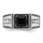 IBGoodman 14k White Gold Black Rhodium 7/8 carat Lab Grown Diamond VS/SI+ G+ and Onyx Complete Men's Ring - Image 4