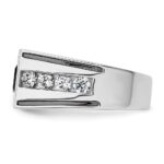 IBGoodman 14k White Gold Black Rhodium 1 1/3 carat Lab Grown Diamond VS/SI+ G+ and Onyx Complete Men's Ring - Image 3