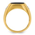 IBGoodman 14k 1/6 carat Lab Grown Diamond VS/SI+ G+ and Onyx Complete Men's Ring - Image 2
