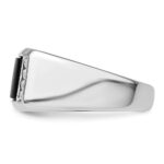 IBGoodman 14k White Gold 1/5 carat Lab Grown Diamond VS/SI+ G+ and Onyx Complete Men's Ring - Image 3