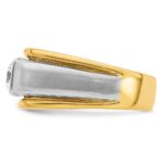 IBGoodman 14k Two-tone 3/4 carat Lab Grown Diamond VS/SI+ G+ Complete Polished and Satin Men's Ring - Image 3