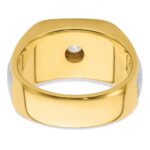 IBGoodman 14k Two-tone 3/4 carat Lab Grown Diamond VS/SI+ G+ Complete Polished and Satin Men's Ring - Image 5
